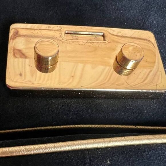 Michael Kors Black Suede Crossbody Purse Bag with Gold Trim - Picture 8 of 8